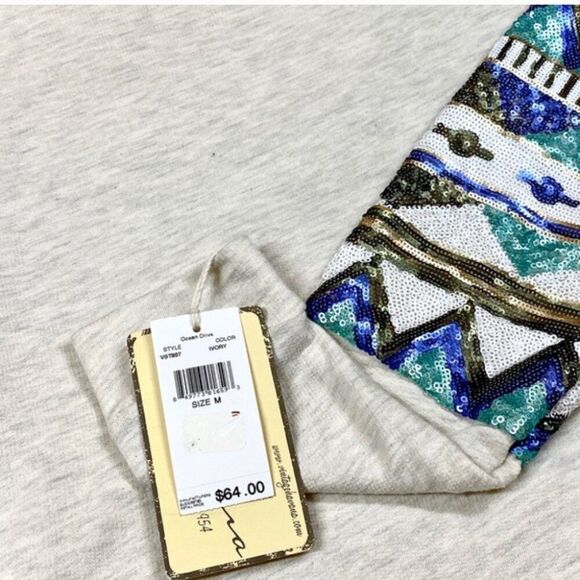 NWT! Vintage Havana Sequined Sweatshirt Top - Picture 4 of 6